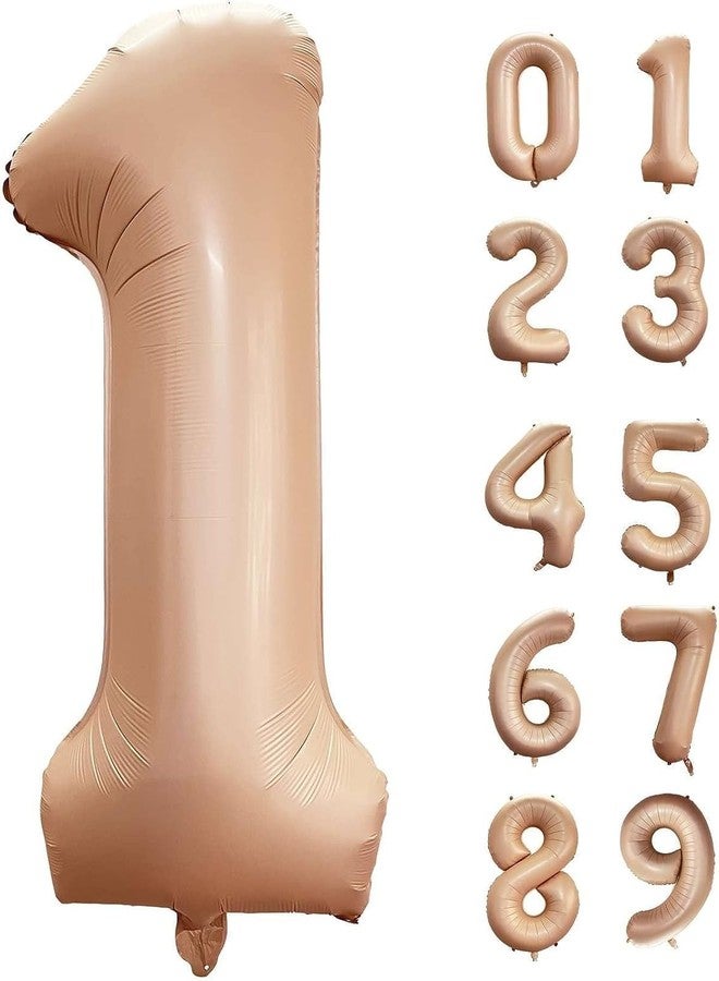 Atpata Funky #2 Elegant Caramel Colour JUMBO 40 INCH Number Balloons Set | 0 to 9 Digit Shapes | Decorative Balloons for Milestones & Celebrations - Image 1
